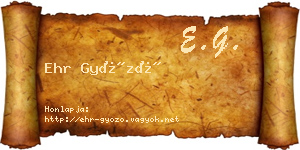 Ehr Győző névjegykártya
